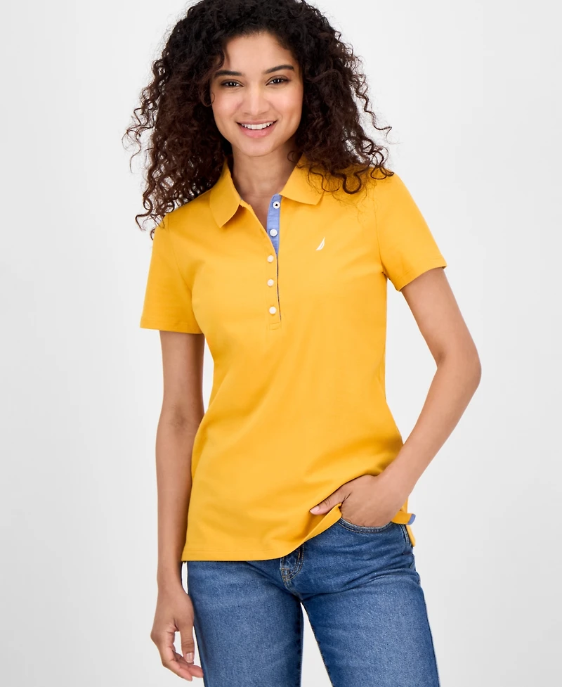 Nautica Jeans Women's Short-Sleeve Polo-Collar Shirt