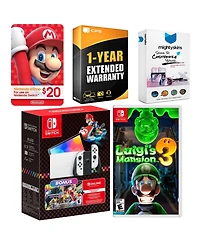 Nintendo Switch Oled Console Mario Kart 8 Bundle with Luigi s Mansion 3, Nintendo $20 eShop Gift Card