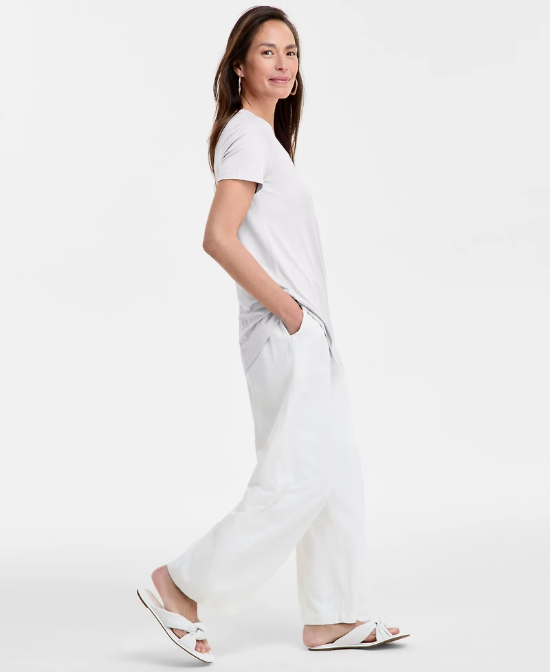Jm Collection Women's Scoop-Neck Short Sleeve Top, Created for Macy's