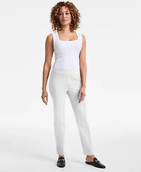 Jm Collection Women's Tummy-Control Cambridge Slim-Leg Pull-On Pants
