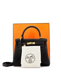 Pre-Owned HERMES Kelly Handbag Togo with Gold Hardware