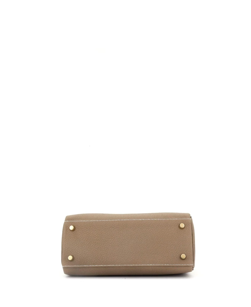 Pre-Owned Hermes Kelly 25 Handbag Grey Togo with Gold Hardware