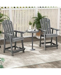 Gymax 2PCS Bar Stool Hdpe Chair w/ Armrest Footrest Home Indoor Outdoor Patio