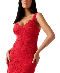 Guess Women's Rosalia Crochet Lace Sleeveless Midi Dress