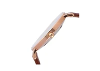 Peugeot Men's 40mm Rose-Gold Super Slim Case Leather Strap Watch