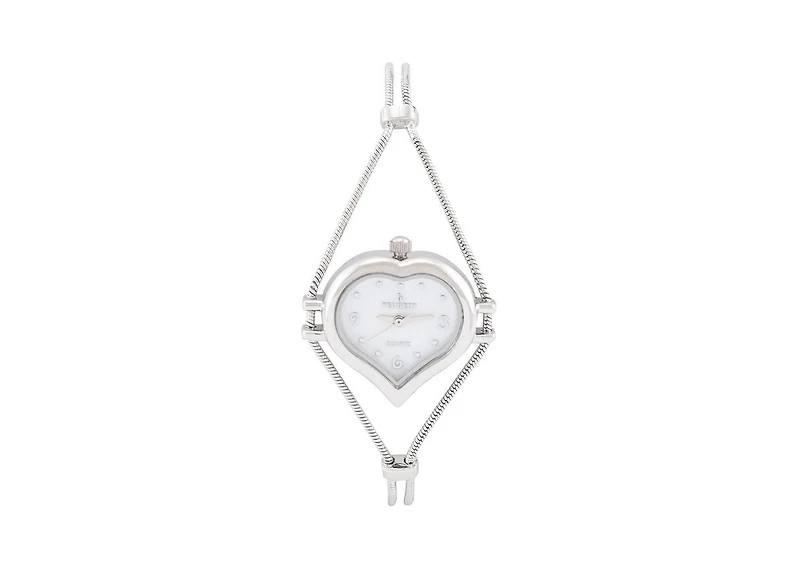 Peugeot Womens Silver Heart Shape Wire Watch with White dial