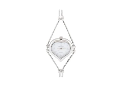 Peugeot Womens Silver Heart Shape Wire Watch with White dial