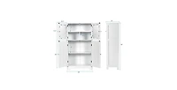 Bathroom Floor Storage Locker Kitchen Cabinet with Doors and Adjustable Shelf