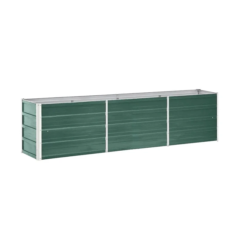 Garden Raised Bed Galvanized Steel 94.5"x15.7"x17.7" Green