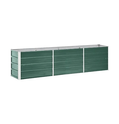 Garden Raised Bed Galvanized Steel 94.5"x15.7"x17.7" Green
