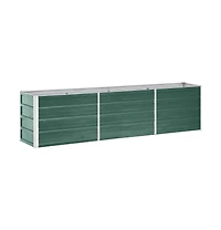 Garden Raised Bed Galvanized Steel 94.5"x15.7"x17.7" Green