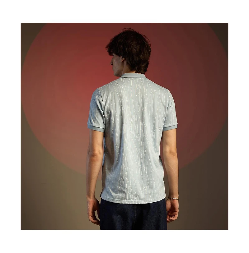 Campus Sutra Men's Powder Blue Crevice-Lined T-Shirt