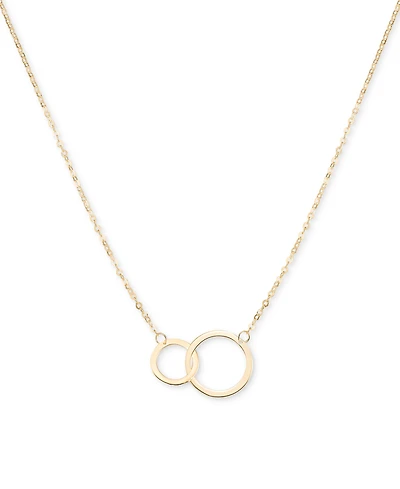 Interlocking Circle Pendant Necklace in 10k Gold, 16" + 2" extender