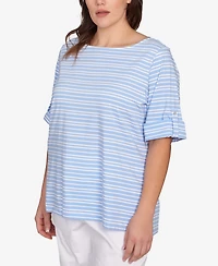 Ruby Rd. Plus Size Variegated Stripe Knit Top
