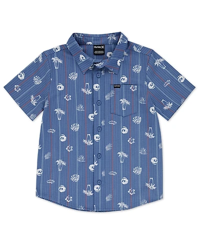 Hurley Big Boys Palm-Print Woven Shirt