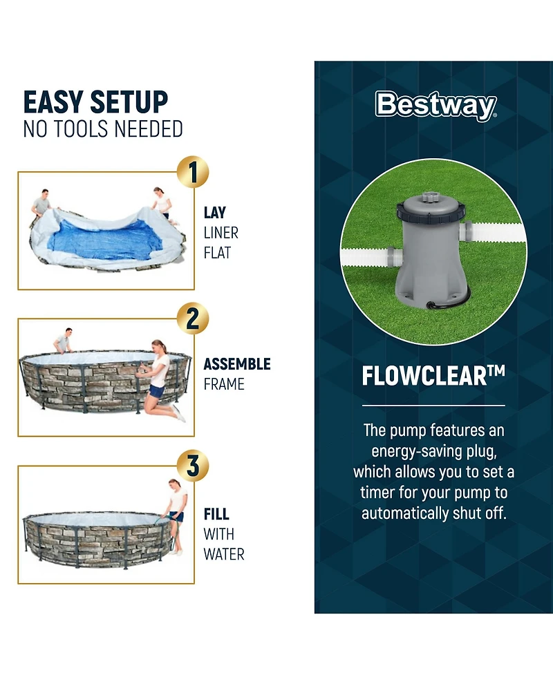 Bestway 56817E 12' x 30" Steel Pro Max Round Above Ground Swimming Pool w/ Pump