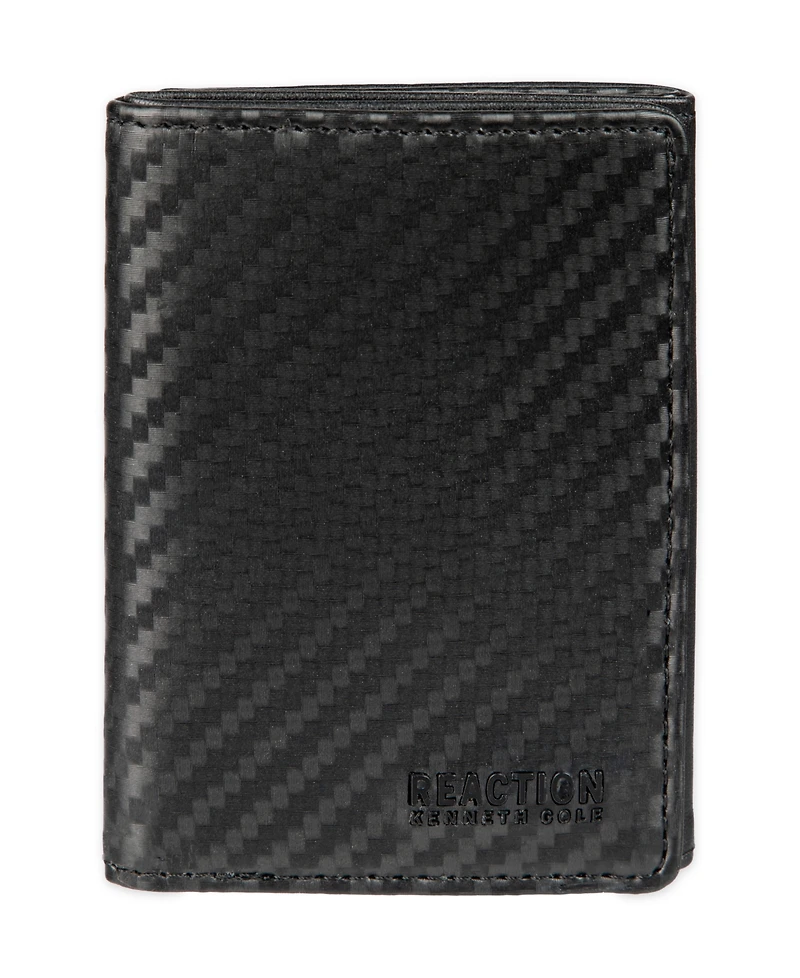 Kenneth Cole Reaction Men's Rfid Magnetic Carbon Fiber Z-Fold Trifold Wallet