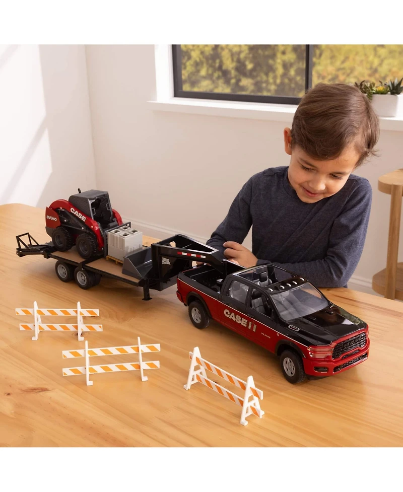 Ertl Big Farm 1/16 Case Ih Ram Pickup Truck with Case SV340 Skid Loader Set