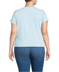 Lands' End Plus Supima Cotton Short Sleeve Scoop Neck Tee