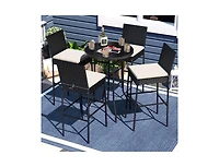 Patio Barstools Set of 2 with Footrest and Backrest for Backyard