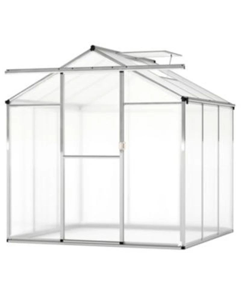 Spacious Walk In Garden Greenhouse With Polycarbonate Panels Integrated Rain Gutters