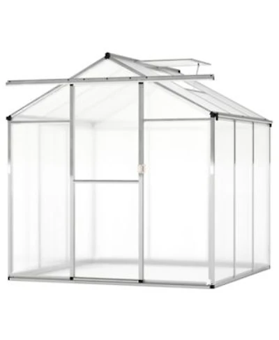 Spacious Walk In Garden Greenhouse With Polycarbonate Panels Integrated Rain Gutters