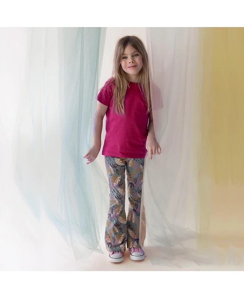 Mightly Toddler Girls Fair Trade Organic Cotton Flare Leggings Yoga Pant