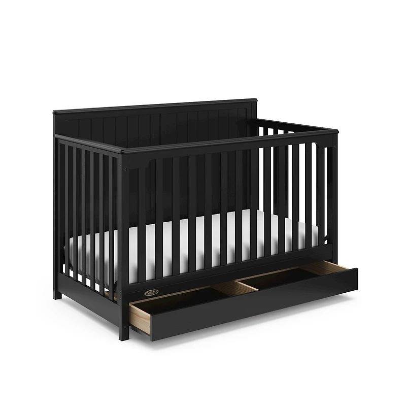 Graco Hadley 5-in-1 Convertible Crib with Drawer (Black)