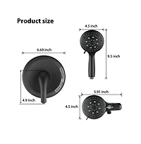 Rainsken Classic High Pressure Single Handle 6-Spray Patterns Rain shower Head with Handheld Shower