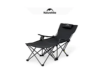 Naturehike, Outdoor Camping Recliner Chair with Side Table, Relaxing Folding Lounge Chair, Adjustable Tilt Chaise Cup Holder, 600D Oxford