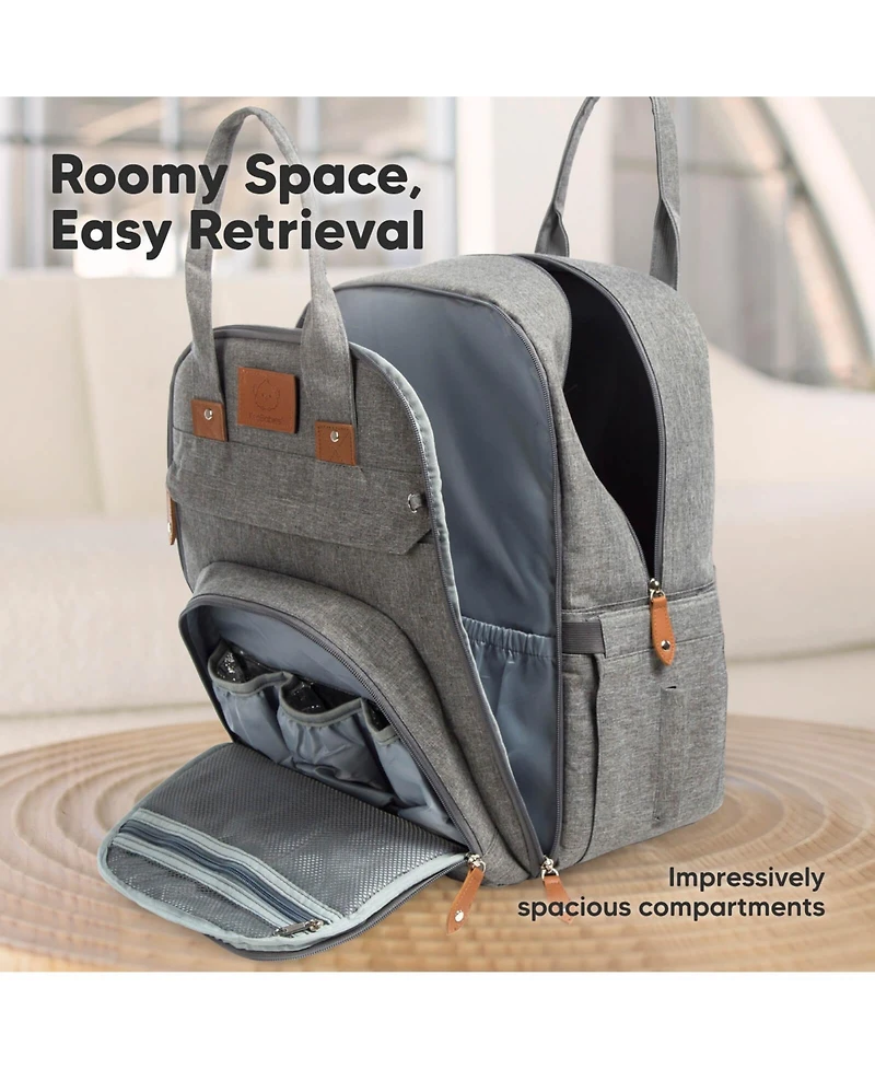 KeaBabies Rove Diaper Bag with Changing Pad, Waterproof Baby Bag, Travel Diaper