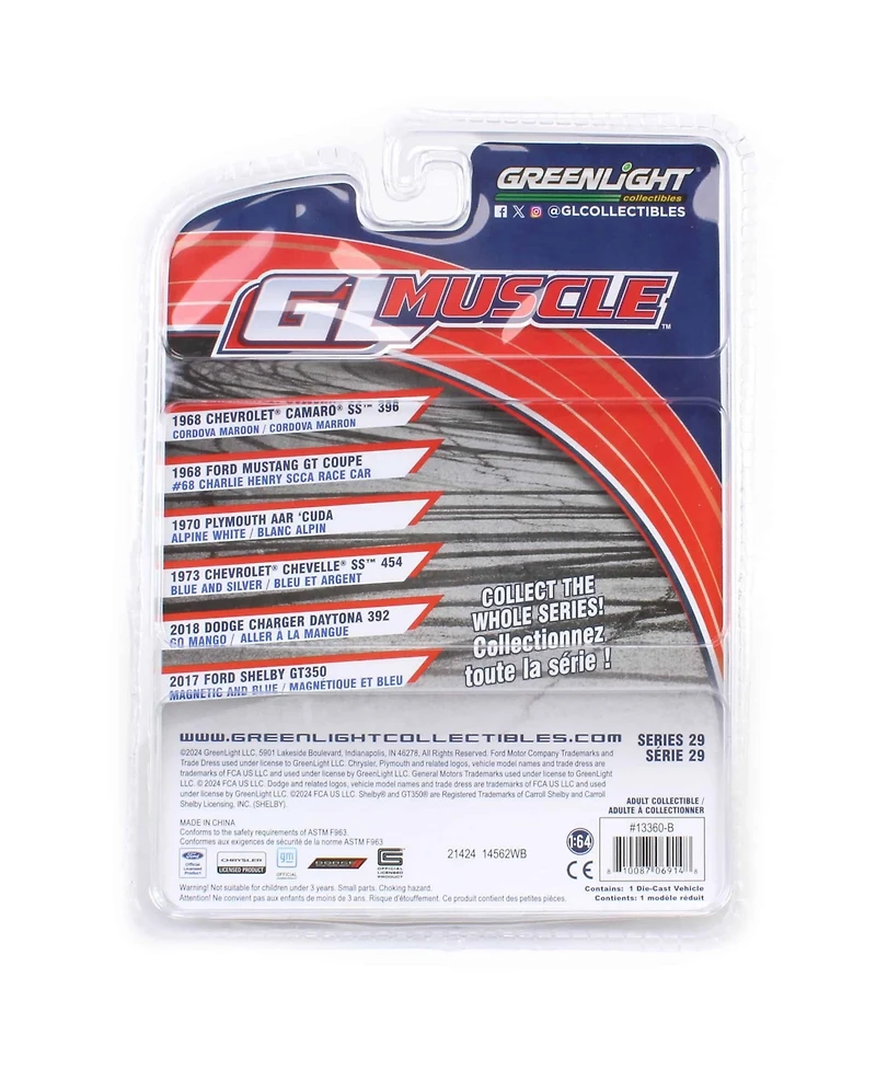 1/64 1968 Mustang Gt Coupe, #68 Charlie Henry Race Car Gl Muscle