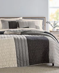 Oake Striped Stitched 3 Pc. Quilt Set Exclusively At Macys