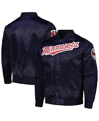 Pro Standard Men's Navy Minnesota Twins Wordmark Satin Full-Snap Jacket