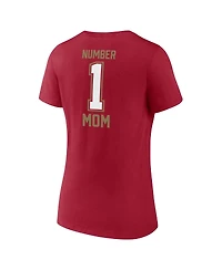 Fanatics Women's Scarlet San Francisco 49ers Plus Size Mother's Day 1 Mom V-Neck T-Shirt