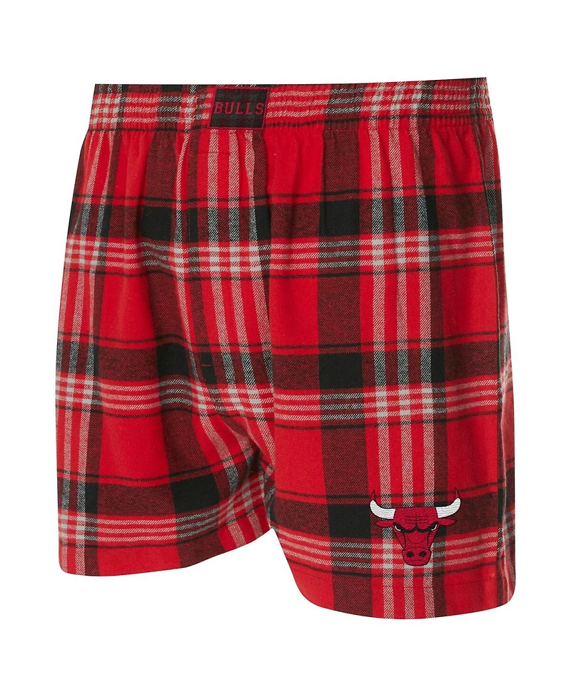 Concepts Sport Men's Red Chicago Bulls Region Flannel Boxer Shorts