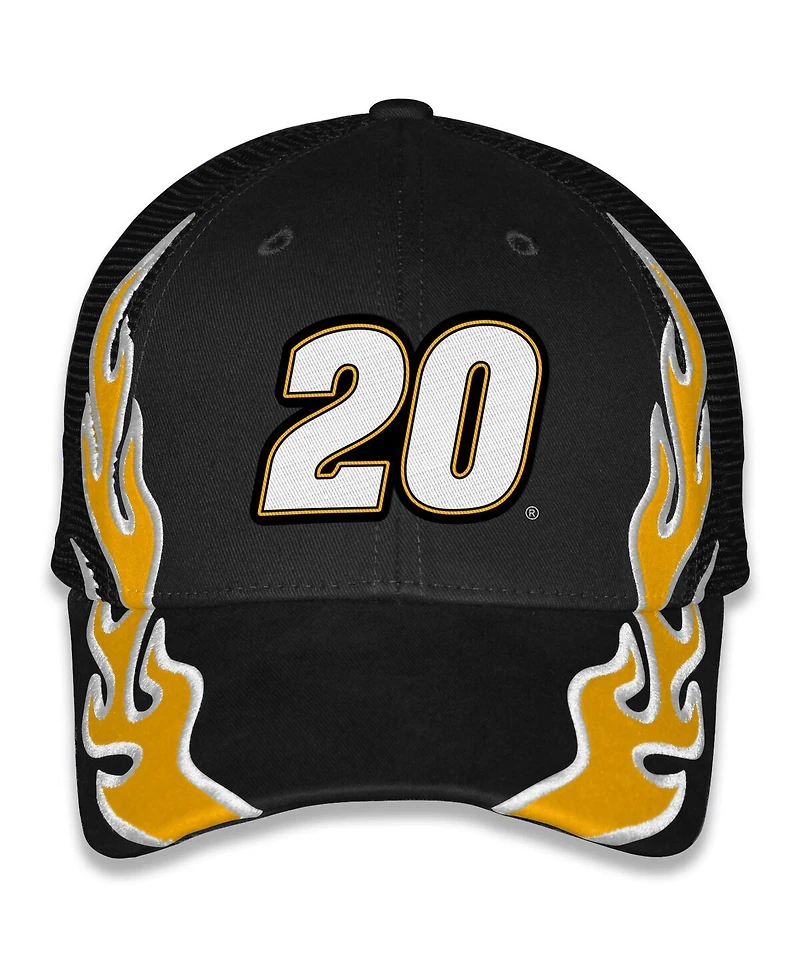 Checkered Flag Sports Men's and Women's Black Christopher Bell DeWalt Flame Trucker Adjustable Hat