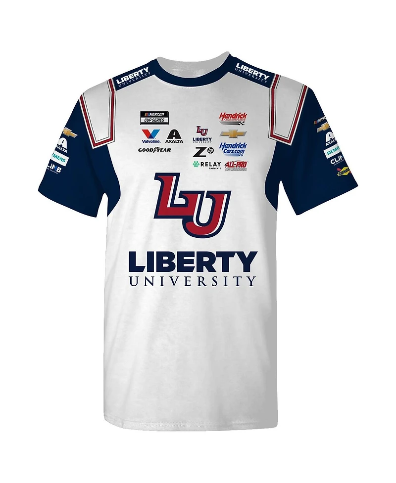 Hendrick Motorsports Team Collection Men's White William Byron Liberty University Uniform T-Shirt