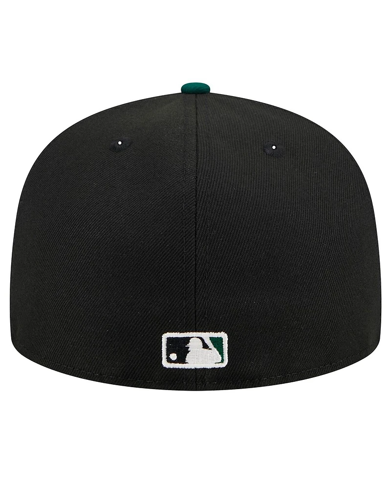 New Era Men's Black Athletics Shadow Stitch 59FIFTY Fitted Hat