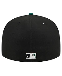 New Era Men's Black Athletics Shadow Stitch 59FIFTY Fitted Hat