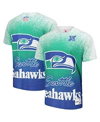 Mitchell & Ness Men's White Seattle Seahawks Team Burst Vintage Logo T-Shirt