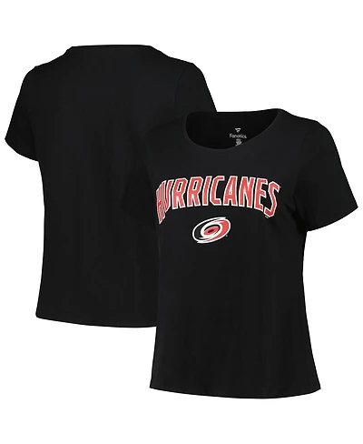 Profile Women's Black Carolina Hurricanes Plus Arch Over Logo T-Shirt
