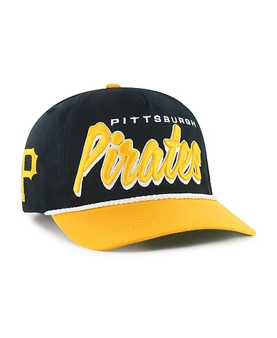 '47 Brand Men's Black Pittsburgh Pirates Drop Shadow Rope Hitch Adjustable Hat