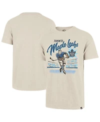 '47 Brand Men's Natural Toronto Maple Leaf's Hockey Player Golden Age Scrum T-Shirt