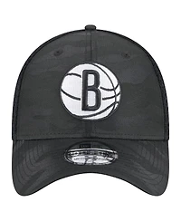 New Era Men's Black Brooklyn Nets Subtle Camo 39THIRTY Flex Hat