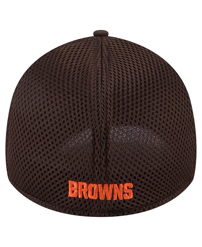New Era Men's Brown Cleveland Browns Game Day Linear 39THIRTY Flex Hat