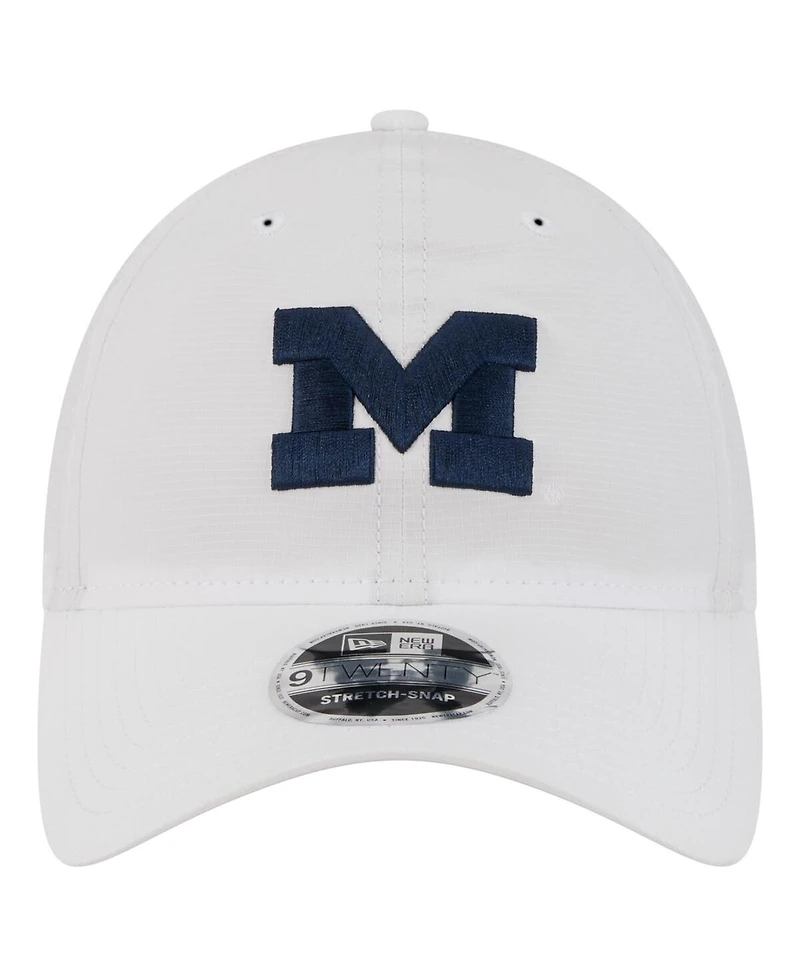 New Era Men's White Michigan Wolverines Active Ripstop 9TWENTY Adjustable Hat