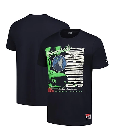 New Era Men's Navy Minnesota Timberwolves Distressed Throwback Vintage Color Pack T-Shirt