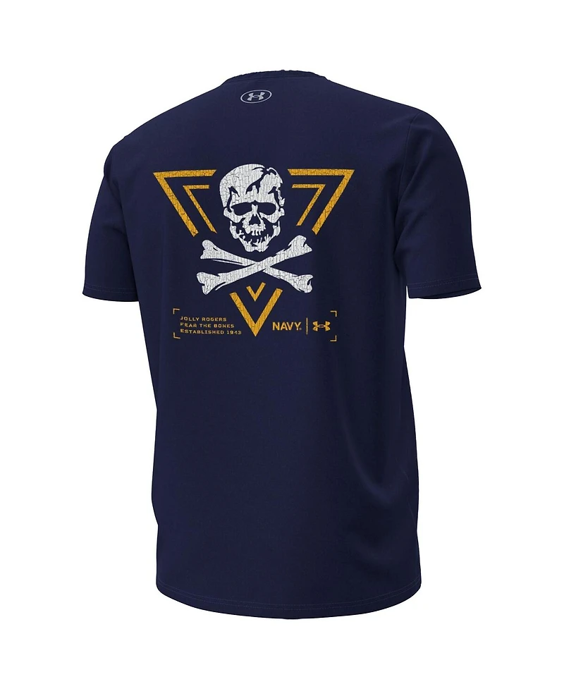 Under Armour Men's Navy Midshipmen Distressed Jolly Rogers T-Shirt