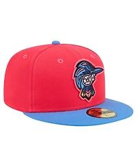 New Era Men's Red/Light Blue Fayetteville Woodpeckers Copa de la Diversion 59FIFTY Fitted Hat